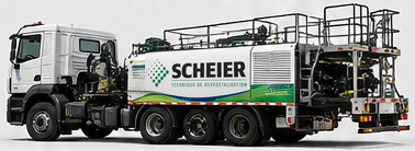 Truck-mounted SCHEIER hydroseeder