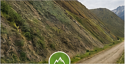 Large sloping embankment