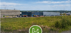 Industrial zone and meadow
